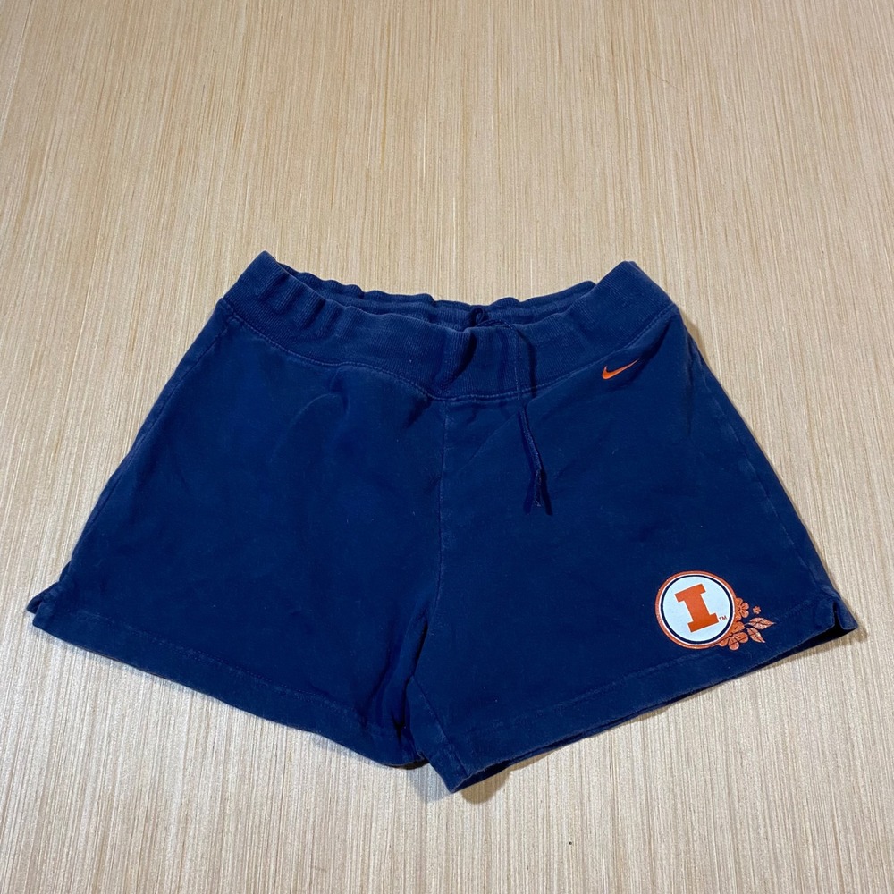 Nike Team Illinois Fighting Illini Shorts Womens Small Navy Blue NCAA Athletic